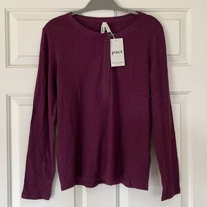 Pact organic henley long sleeve tee